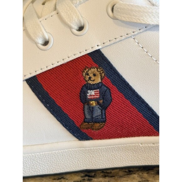 Polo Ralph Lauren Quilton Bear  Junior White/Navy/Red Size 7 US - Picture 3 of 9